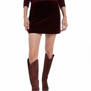 Tuckernuck -  Oxblood Velvet Mini Skirt